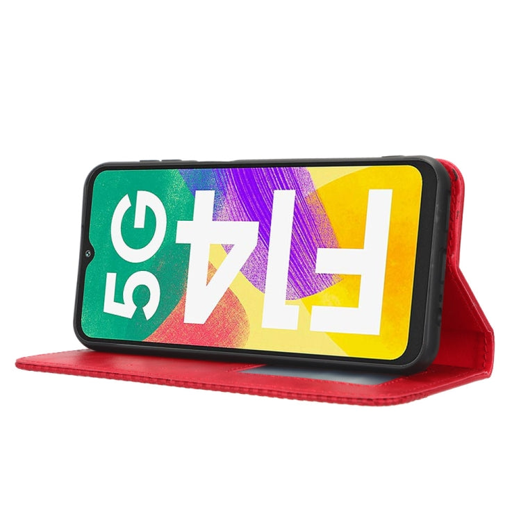 For Samsung Galaxy F14 Global Magnetic Buckle Retro Texture Leather Phone Case