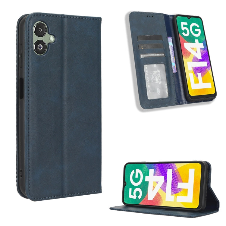 For Samsung Galaxy F14 Global Magnetic Buckle Retro Texture Leather Phone Case