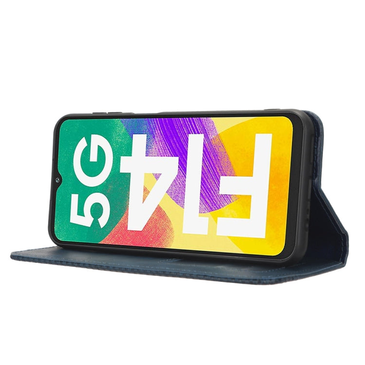For Samsung Galaxy F14 Global Magnetic Buckle Retro Texture Leather Phone Case
