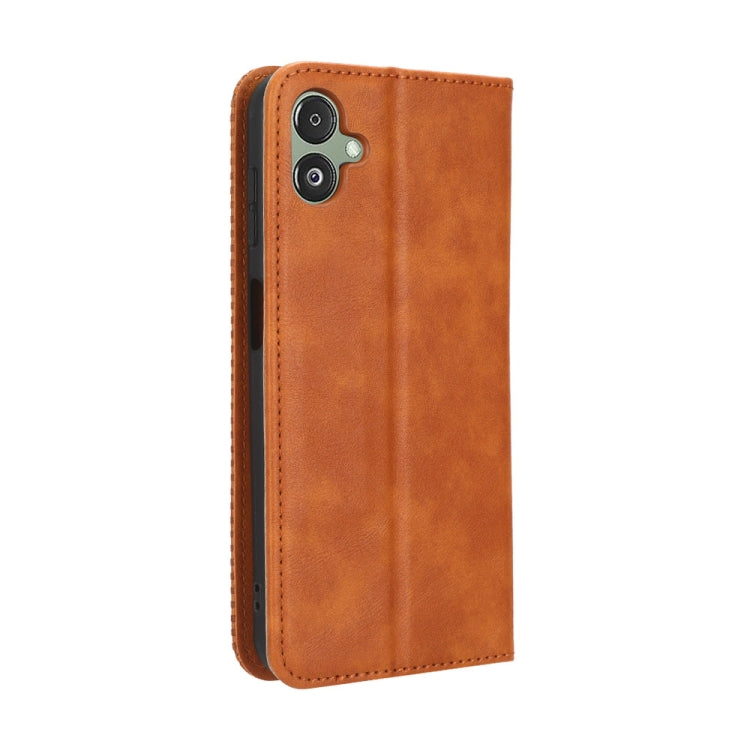 For Samsung Galaxy F14 Global Magnetic Buckle Retro Texture Leather Phone Case
