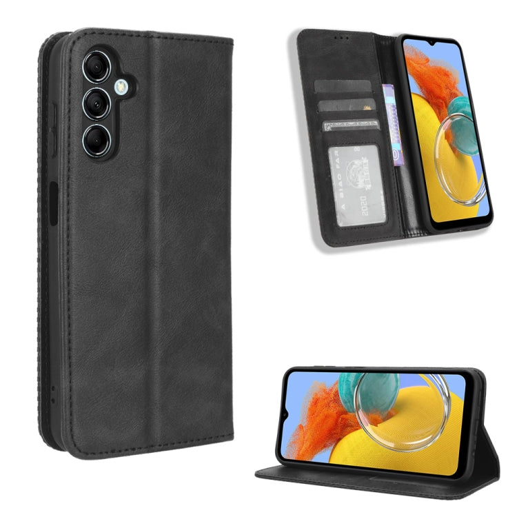 For Samsung Galaxy M14 5G Magnetic Buckle Retro Texture Leather Phone Case