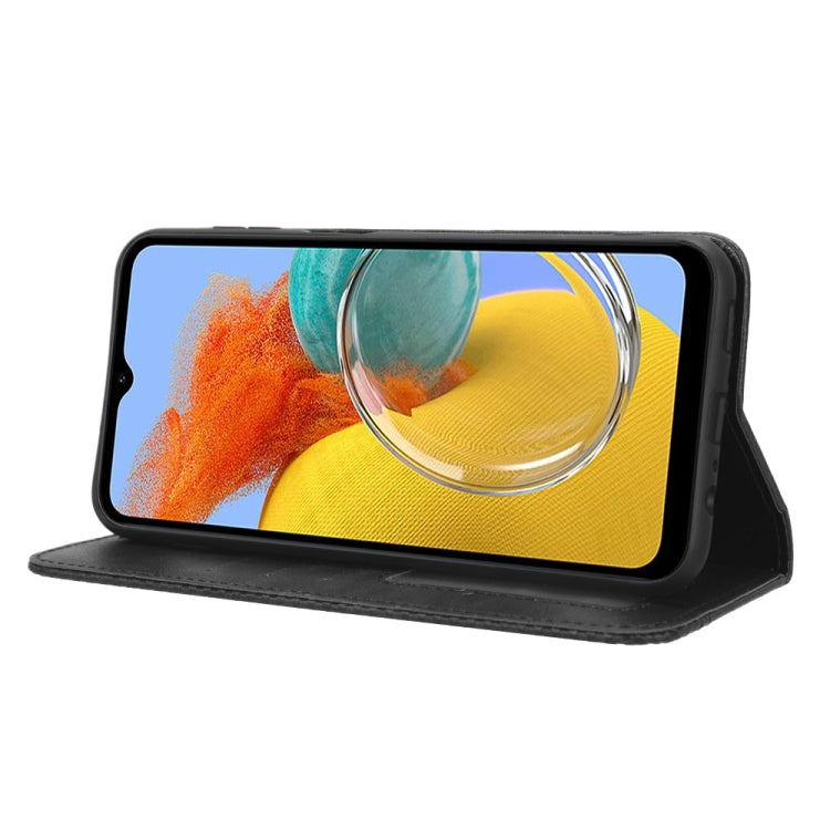 For Samsung Galaxy M14 5G Magnetic Buckle Retro Texture Leather Phone Case