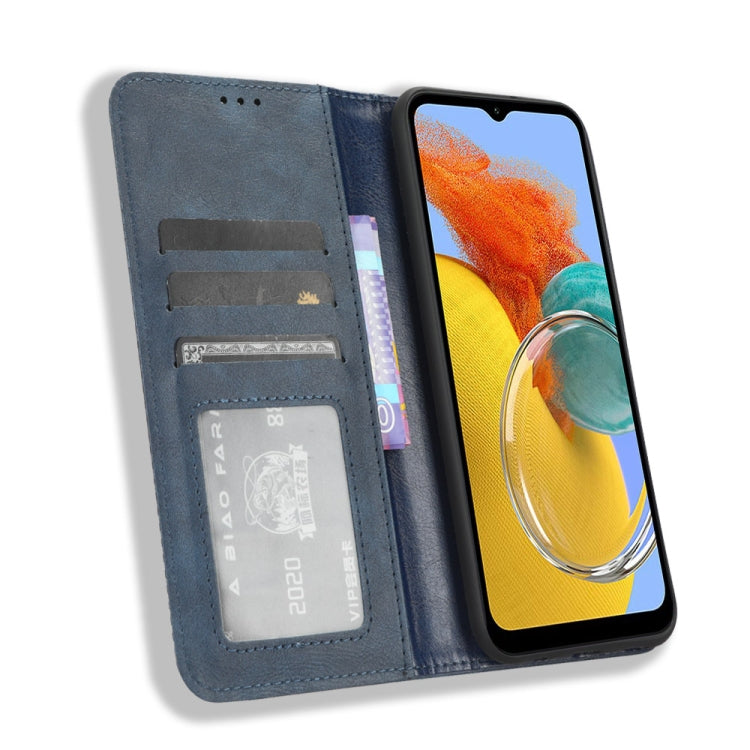 For Samsung Galaxy M14 5G Magnetic Buckle Retro Texture Leather Phone Case
