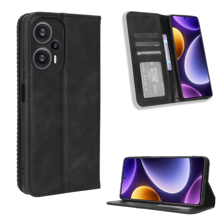 For Xiaomi Redmi Note 12 Turbo 5G Magnetic Buckle Retro Texture Leather Phone Case