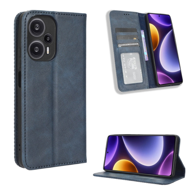 For Xiaomi Redmi Note 12 Turbo 5G Magnetic Buckle Retro Texture Leather Phone Case