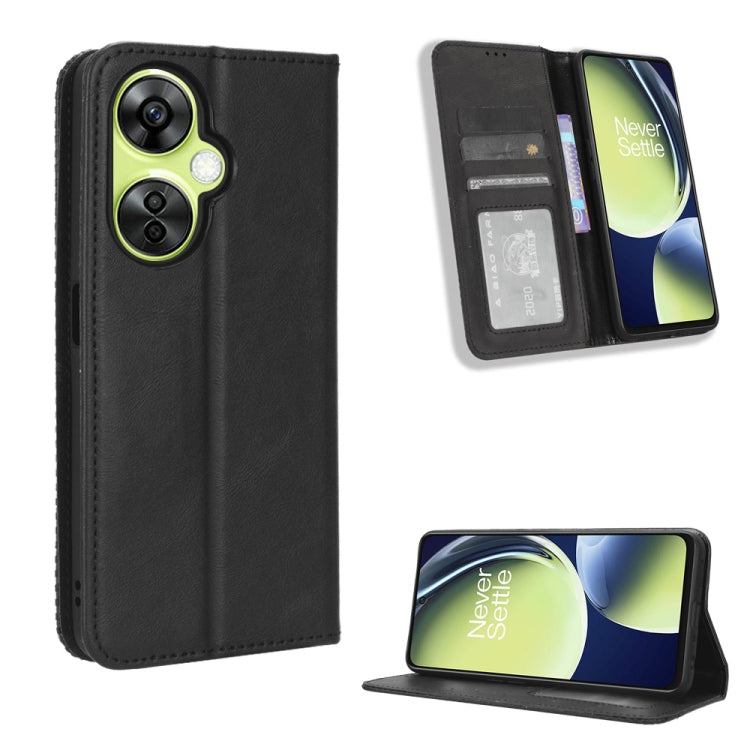 For OnePlus Nord CE 3 Lite Magnetic Buckle Retro Texture Leather Phone Case