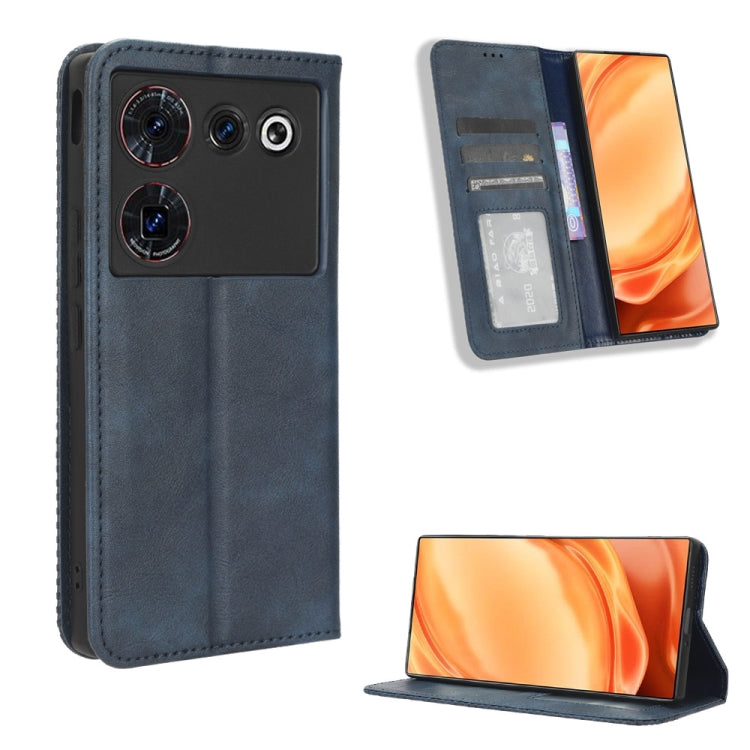 For ZTE Nubia Z50 Ultra Magnetic Buckle Retro Texture Leather Phone Case