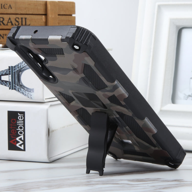 For Samsung Galaxy A24 4G Camouflage Armor Kickstand TPU + PC Magnetic Phone Case