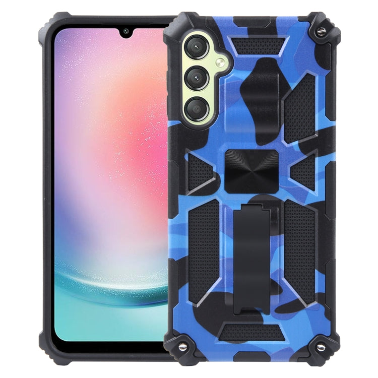 For Samsung Galaxy A24 4G Camouflage Armor Kickstand TPU + PC Magnetic Phone Case