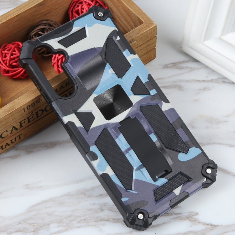 For Samsung Galaxy A24 4G Camouflage Armor Kickstand TPU + PC Magnetic Phone Case