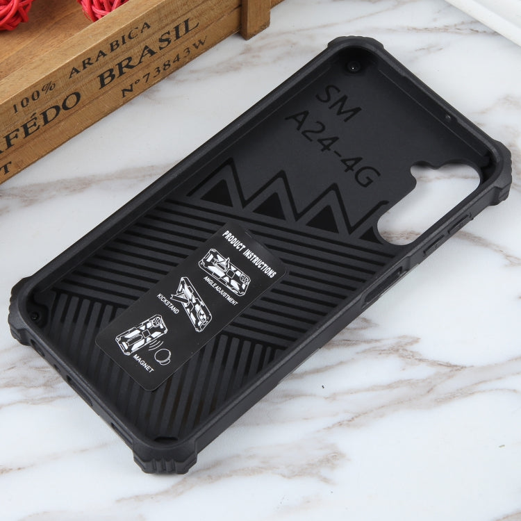 For Samsung Galaxy A24 4G Camouflage Armor Kickstand TPU + PC Magnetic Phone Case