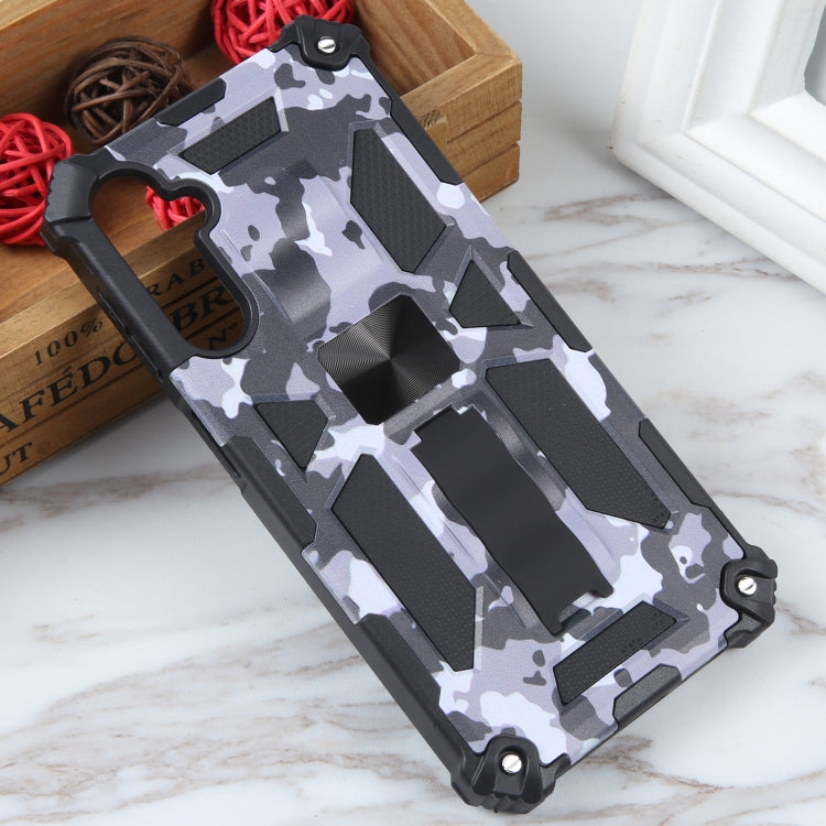 For Samsung Galaxy A24 4G Camouflage Armor Kickstand TPU + PC Magnetic Phone Case