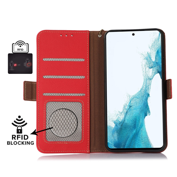 For Xiaomi POCO F6 Pro Side-Magnetic TJ Genuine Leather RFID Phone Case