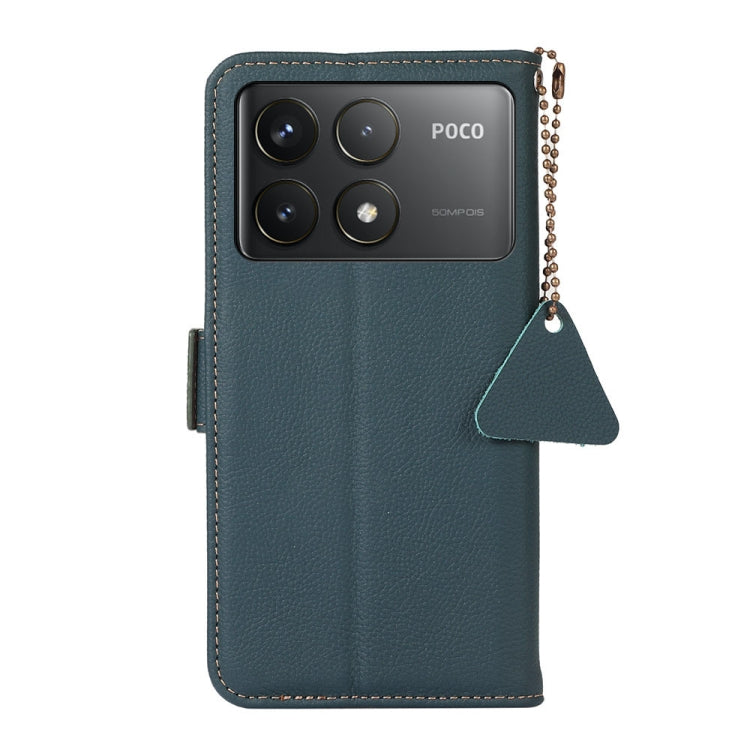 For Xiaomi POCO F6 Pro Side-Magnetic TJ Genuine Leather RFID Phone Case