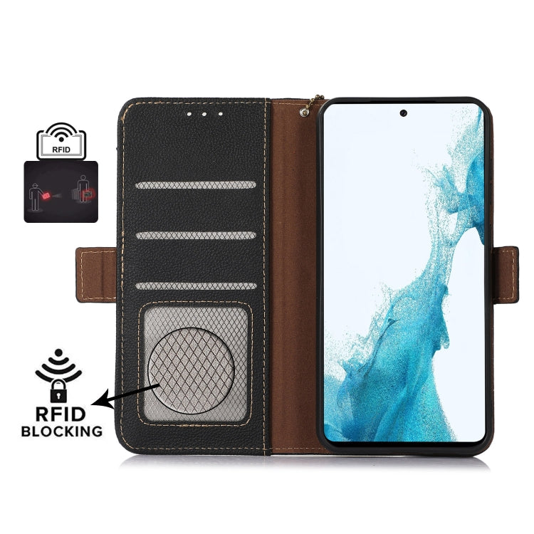For Xiaomi POCO F6 Side-Magnetic TJ Genuine Leather RFID Phone Case