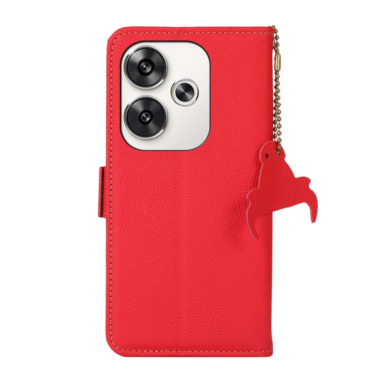 For Xiaomi Redmi Turbo 3 Side-Magnetic TJ Genuine Leather RFID Phone Case