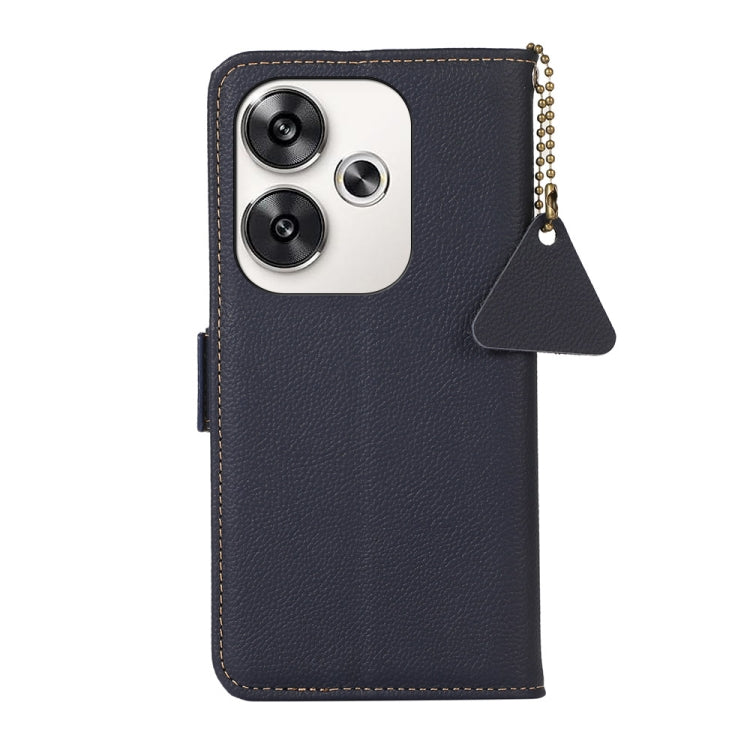 For Xiaomi Redmi Turbo 3 Side-Magnetic TJ Genuine Leather RFID Phone Case