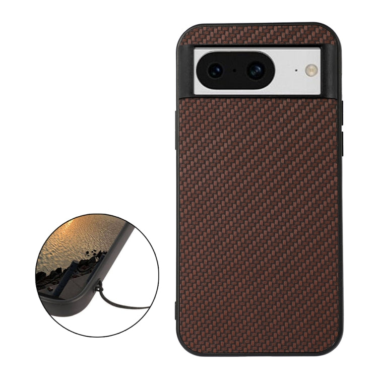 For Google Pixel 8 Carbon Fiber Texture PU Phone Case