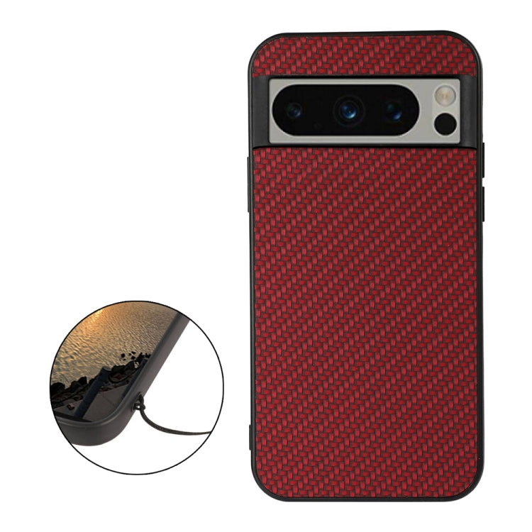 For Google Pixel 8 Pro Carbon Fiber Texture PU Phone Case