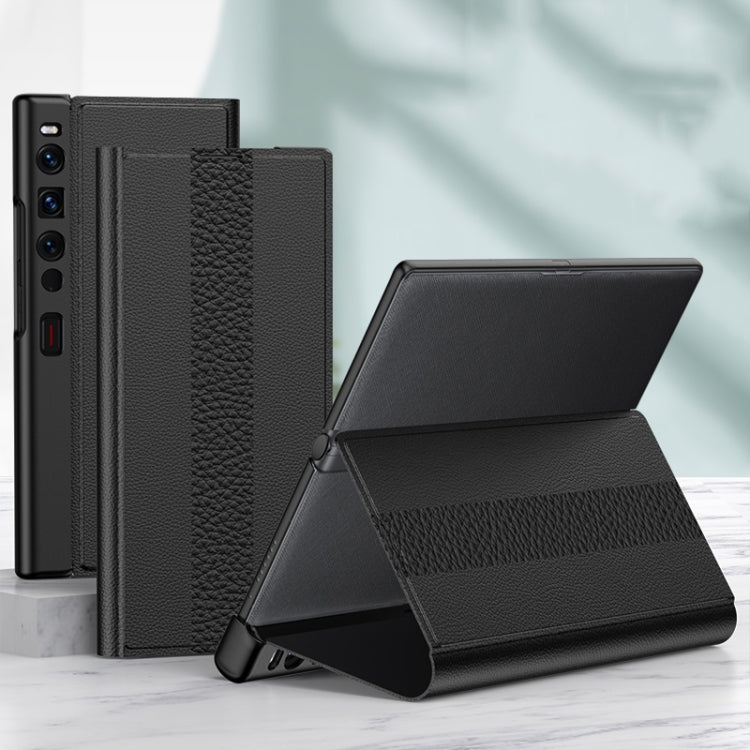 For Huawei Mate Xs 2 GKK Color Block Magnetic Shockproof Protective Leather Phone Case