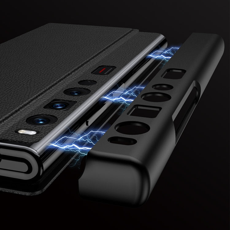 For Huawei Mate Xs 2 GKK Color Block Magnetic Shockproof Protective Leather Phone Case