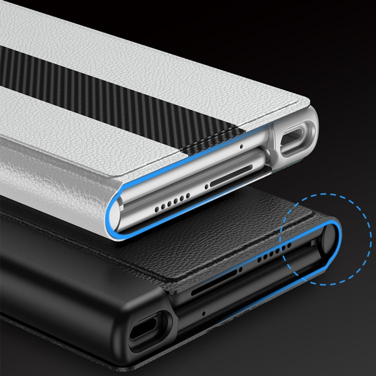 For Huawei Mate Xs 2 GKK Color Block Magnetic Shockproof Protective Leather Phone Case