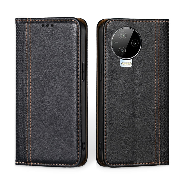 For Infinix Note 12 Pro 4G / 12 2023 Grid Texture Magnetic Flip Leather Phone Case