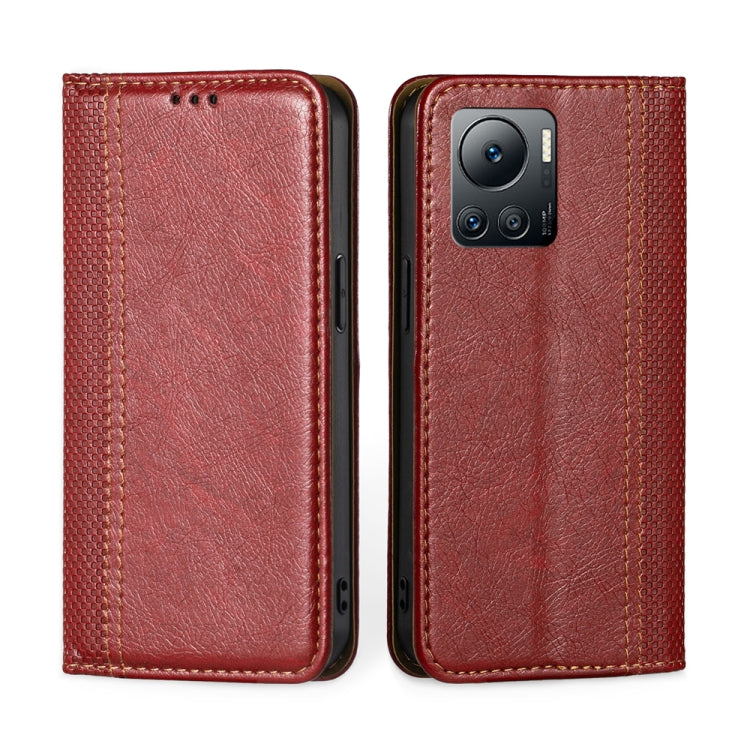 For Infinix Note 12 VIP Grid Texture Magnetic Flip Leather Phone Case