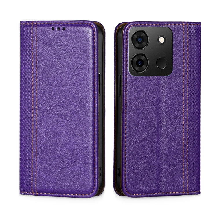 For Infinix Smart 7 Grid Texture Magnetic Flip Leather Phone Case