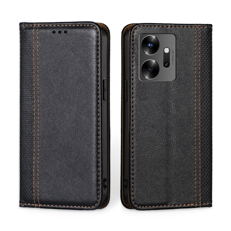 For Infinix Zero 20 Grid Texture Magnetic Flip Leather Phone Case