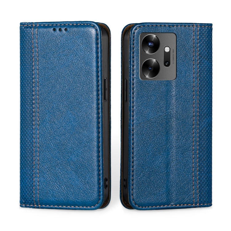 For Infinix Zero 20 Grid Texture Magnetic Flip Leather Phone Case