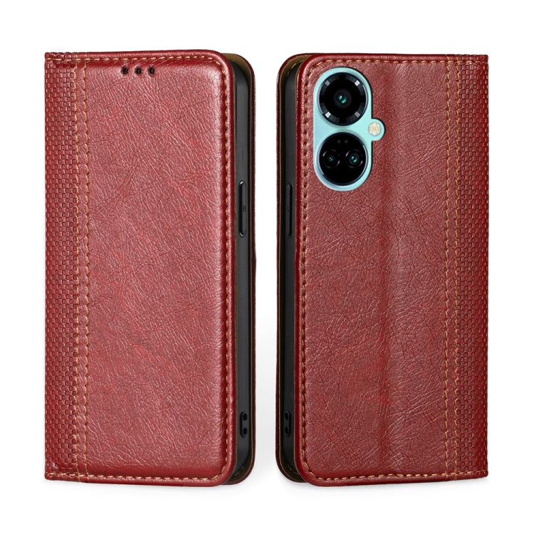 For Tecno Camon 19 / 19 Pro Grid Texture Magnetic Flip Leather Phone Case