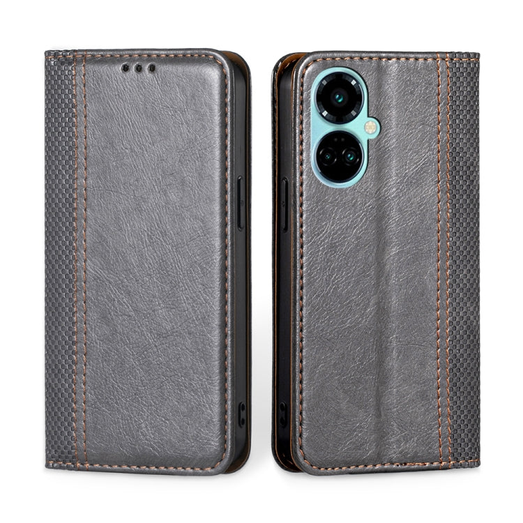 For Tecno Camon 19 / 19 Pro Grid Texture Magnetic Flip Leather Phone Case