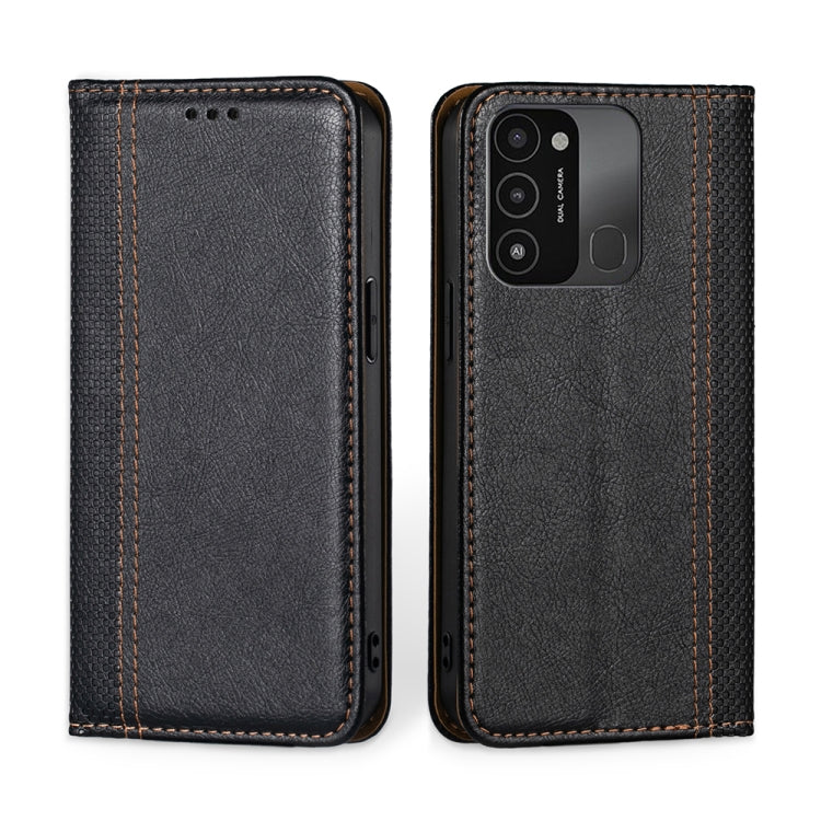 For Tecno Spark 8C / Spark GO 2022 Grid Texture Magnetic Flip Leather Phone Case