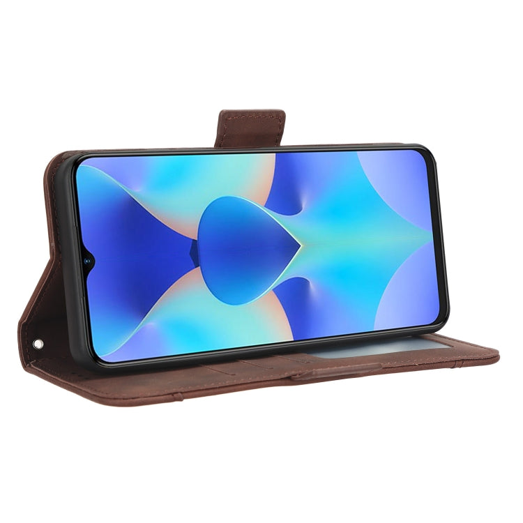 For Tecno Spark 10 4G Skin Feel Calf Texture Card Slots Leather Phone Case