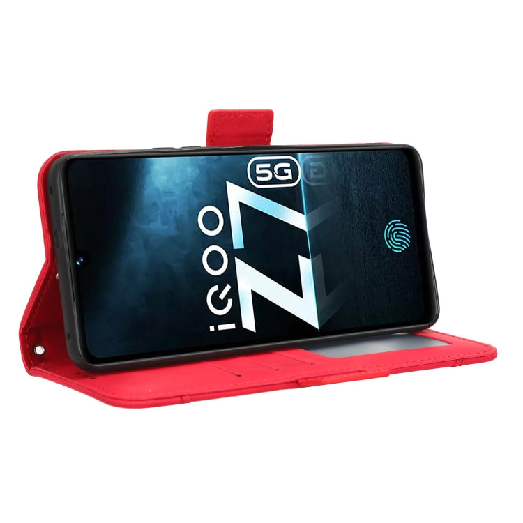 For vivo iQOO Z7x Skin Feel Calf Texture Card Slots Leather Phone Case