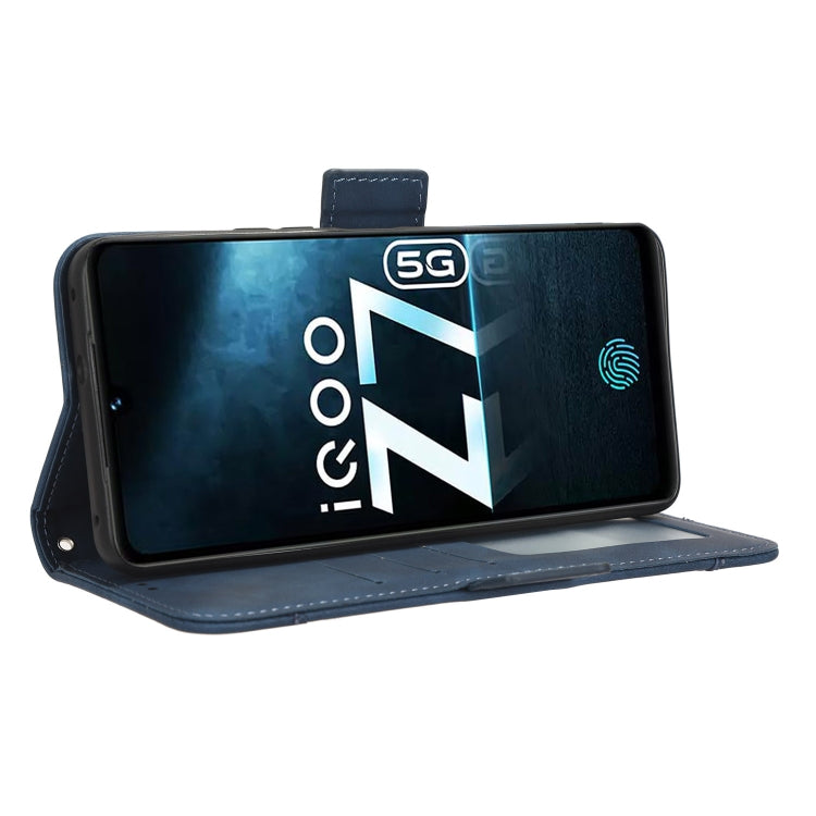 For vivo iQOO Z7x Skin Feel Calf Texture Card Slots Leather Phone Case