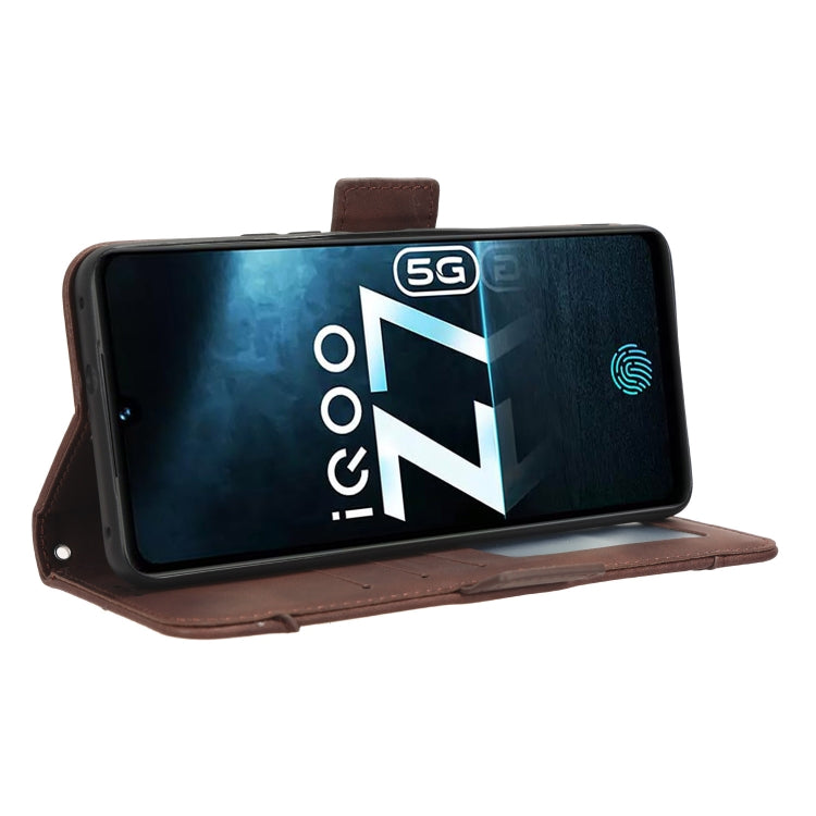 For vivo iQOO Z7x Skin Feel Calf Texture Card Slots Leather Phone Case