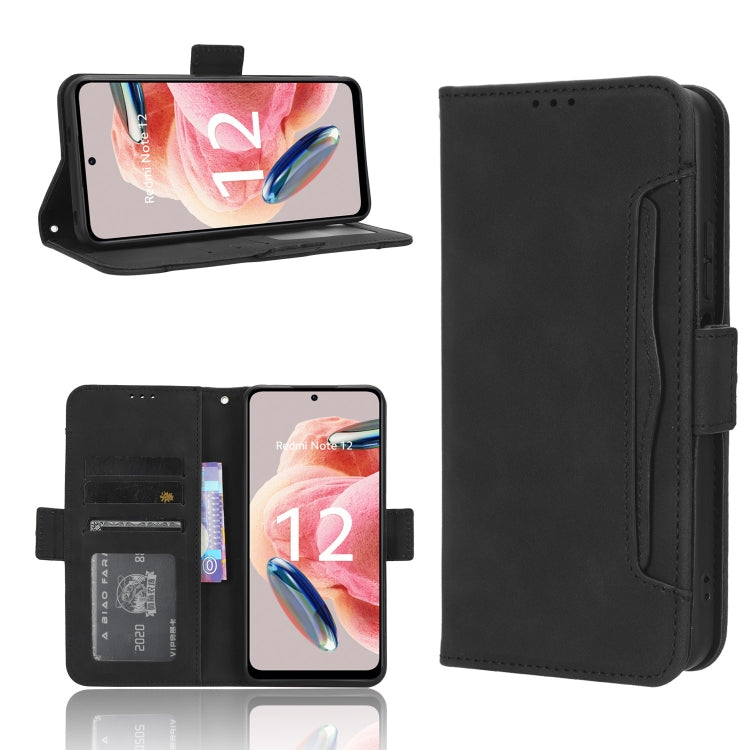 For Xiaomi Redmi Note 12 4G Global Skin Feel Calf Texture Card Slots Leather Phone Case