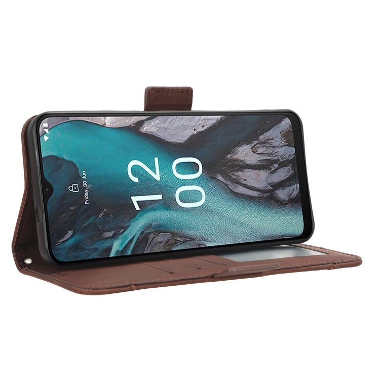 For Nokia C22 Skin Feel Calf Texture Card Slots Leather Phone Case