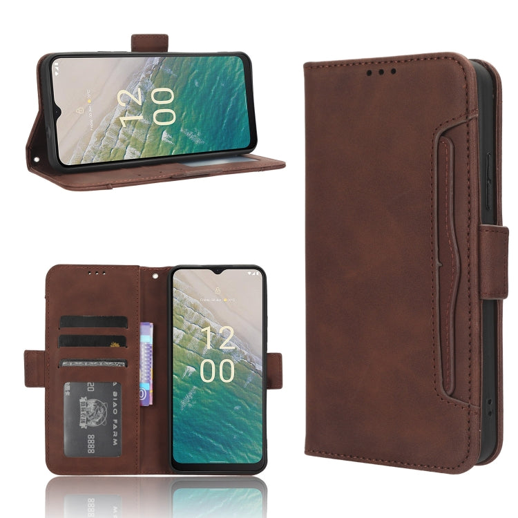 For Nokia C32 4G Skin Feel Calf Texture Card Slots Leather Phone Case