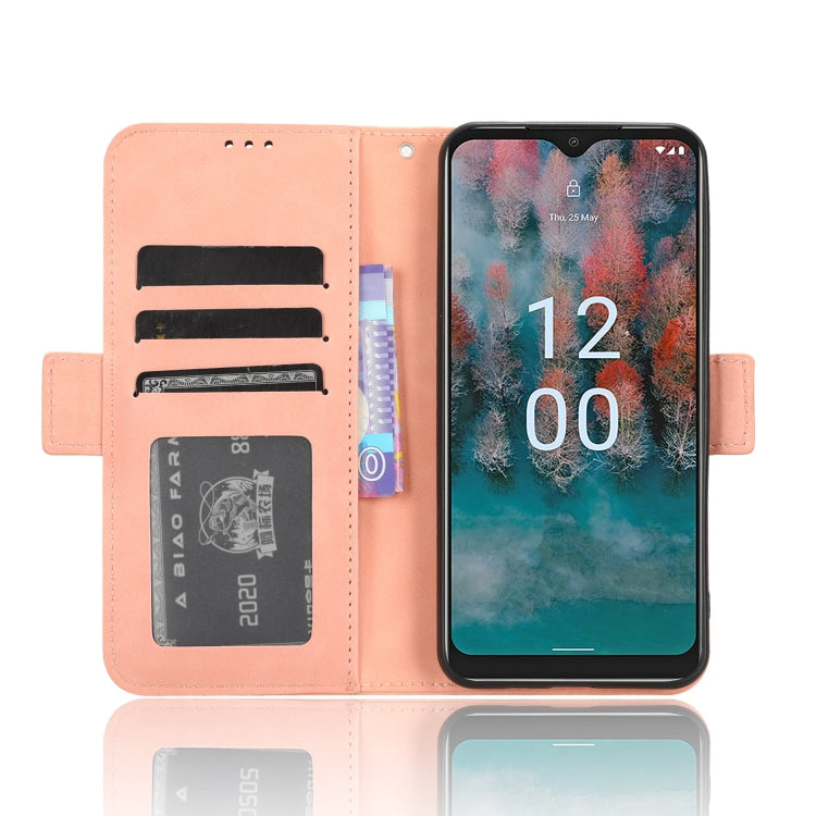 For Nokia C12 Skin Feel Calf Texture Card Slots Leather Phone Case