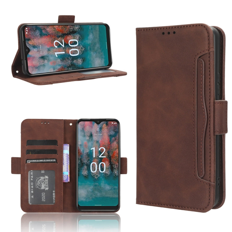For Nokia C12 Skin Feel Calf Texture Card Slots Leather Phone Case