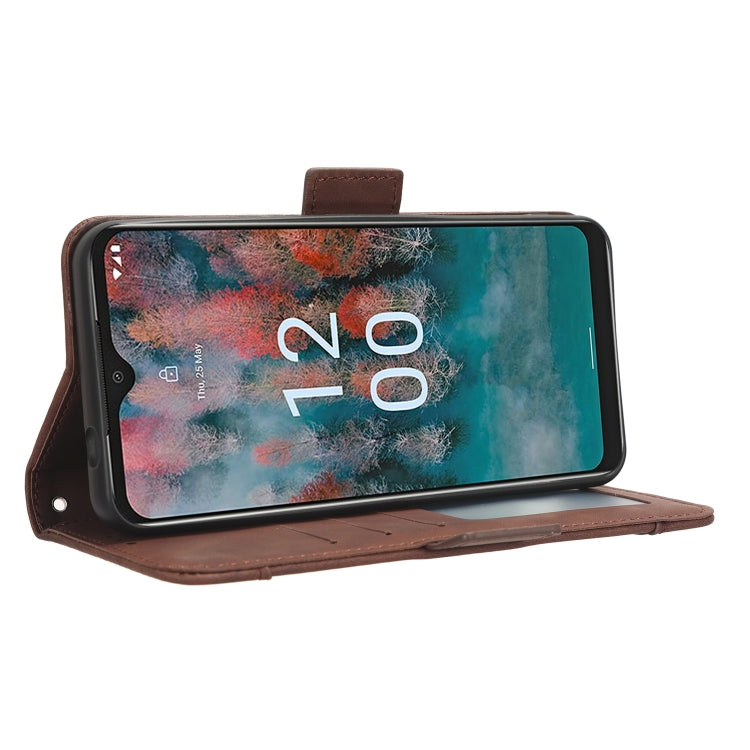 For Nokia C12 Skin Feel Calf Texture Card Slots Leather Phone Case