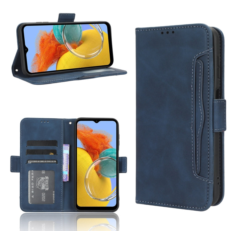 For Samsung Galaxy M14 5G Skin Feel Calf Texture Card Slots Leather Phone Case
