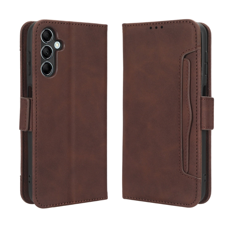 For Samsung Galaxy M14 5G Skin Feel Calf Texture Card Slots Leather Phone Case