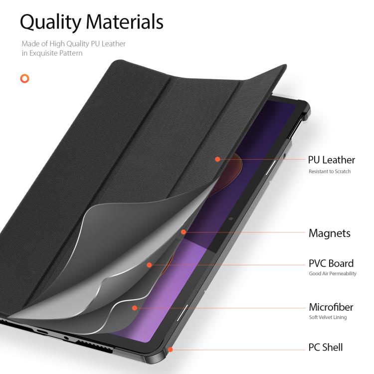 For Xiaomi Redmi Pad 2 DUX DUCIS Domo Series Magnetic Flip Leather Tablet Case