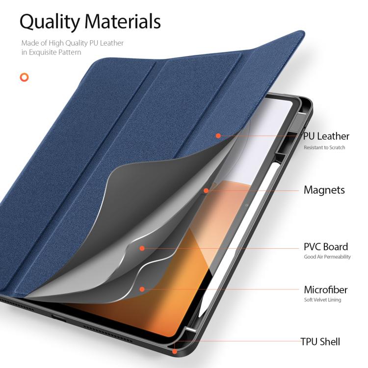 For Xiaomi Pad 7S Pro 12.5 DUX DUCIS Domo Series Magnetic Flip Leather Tablet Case