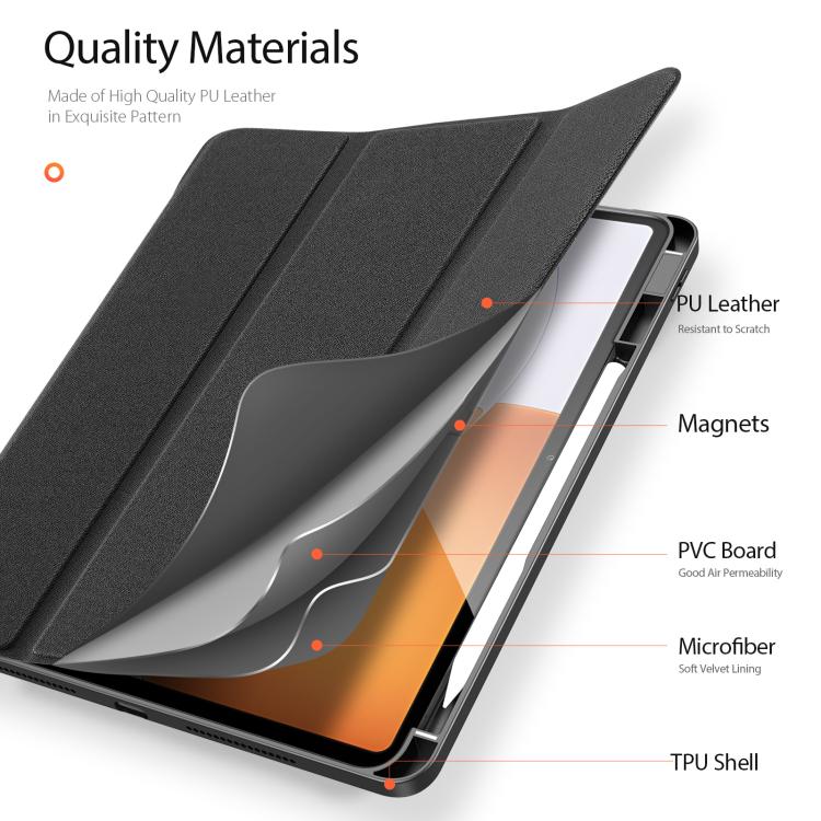For Xiaomi Pad 7S Pro 12.5 DUX DUCIS Domo Series Magnetic Flip Leather Tablet Case