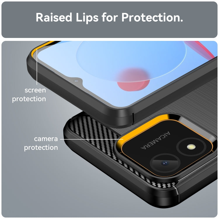 For Honor X5 4G Carbon Fiber Brushed Texture TPU Phone Case